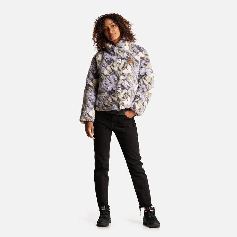Chaqueta Mujer Aterciopelada Print Lila Haka Honu-6