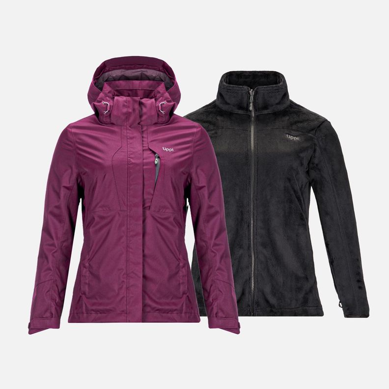 Chaqueta Mujer Tres Cruces Fusion-3 Jacket Vino Oscuro Lippi-0