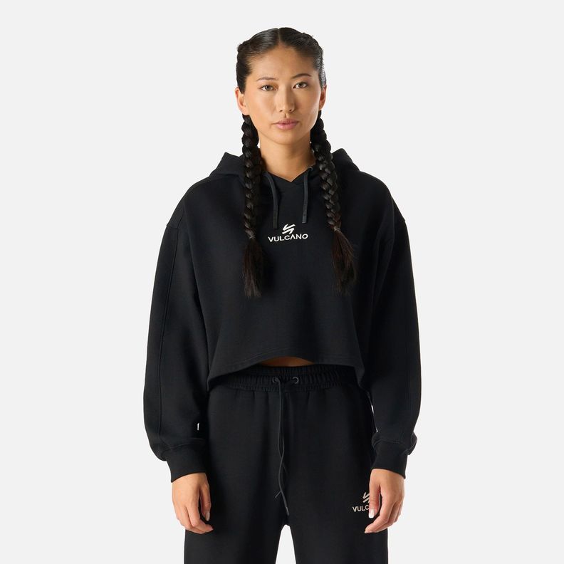 Polerón Mujer Cool Down Sweatshirt Hoody Negro Vulcano-0