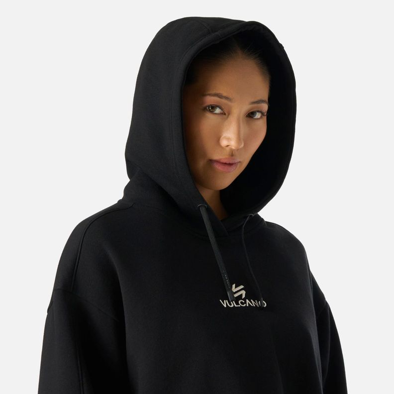 Polerón Mujer Cool Down Sweatshirt Hoody Negro Vulcano-4
