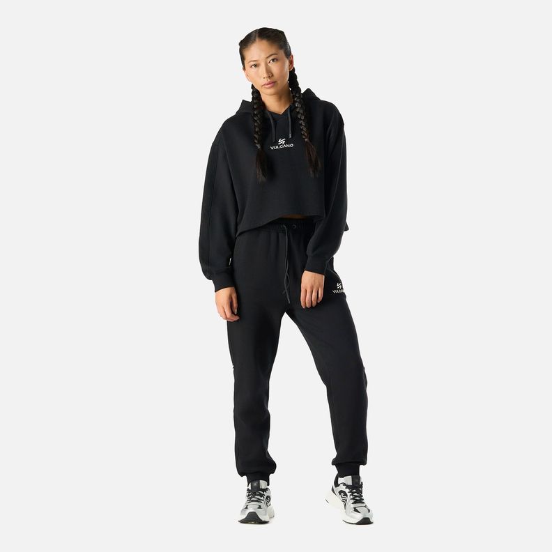 Polerón Mujer Cool Down Sweatshirt Hoody Negro Vulcano-6
