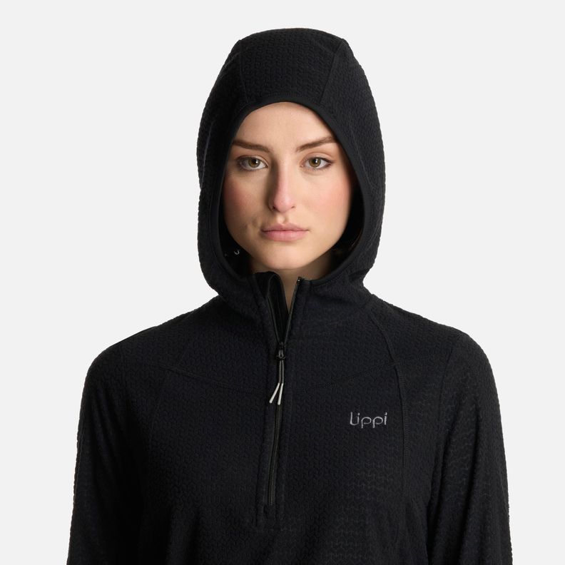 Polerón Mujer Jacaranda Nano-F 14 Zip Hoody Negro Lippi-3