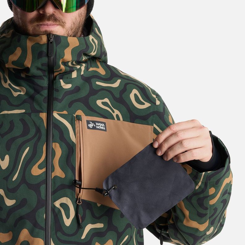 Chaqueta Hombre Yeti Print Verde Militar Haka Honu-7