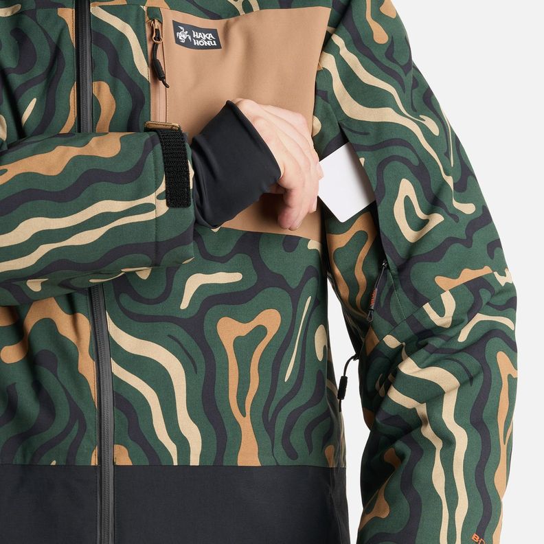 Chaqueta Hombre Yeti Print Verde Militar Haka Honu-8