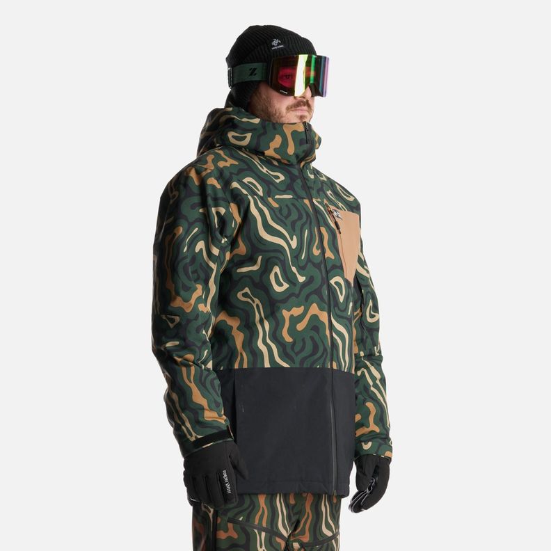 Chaqueta Hombre Yeti Print Verde Militar Haka Honu-2
