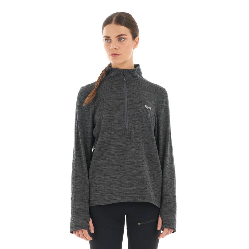 Poleron Mujer Just Move Nano-F 14 Zip Grafito Lippi-1