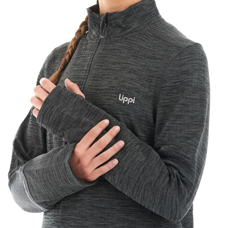 Poleron Mujer Just Move Nano-F 14 Zip Grafito Lippi-6
