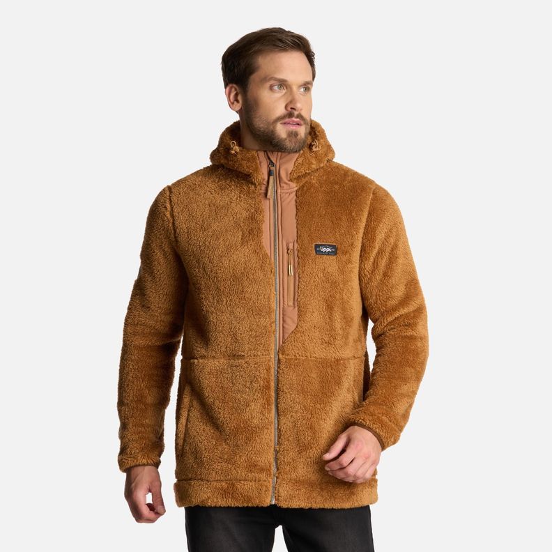 Polar Hombre Bear Shaggy-Pro Hoody Jacket Camel Lippi I25-0