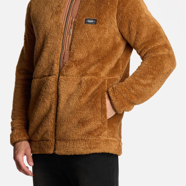 Polar Hombre Bear Shaggy-Pro Hoody Jacket Camel Lippi I25-4
