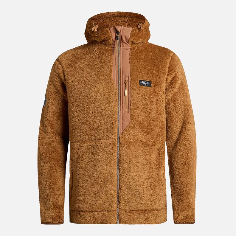 Polar Hombre Bear Shaggy-Pro Hoody Jacket Camel Lippi I25-6