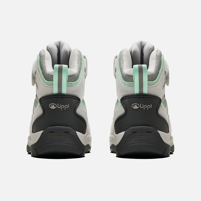 Botín Niña  Puelo CS HI Velcro Gris Claro Verde Agua Lippi-4