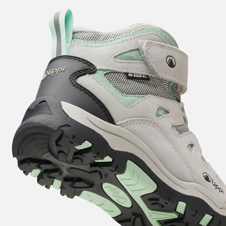 Botín Niña  Puelo CS HI Velcro Gris Claro Verde Agua Lippi-7