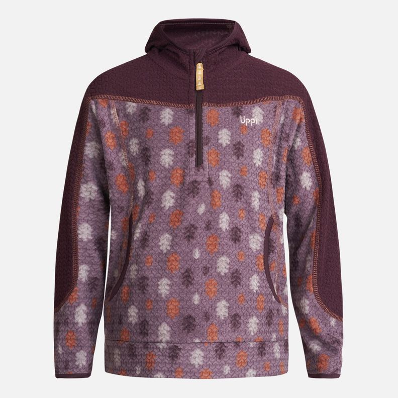 Poleron Niña Saltamontes Nano-F 14 Zip Hoody Print Burdeo Lippi-0