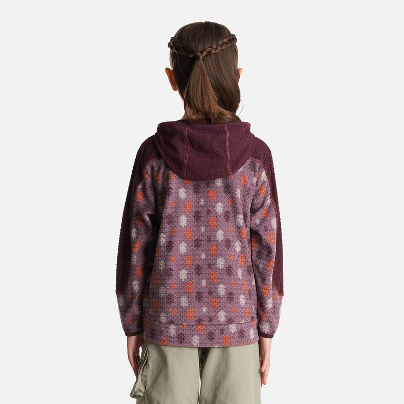 Poleron Niña Saltamontes Nano-F 14 Zip Hoody Print Burdeo Lippi-3
