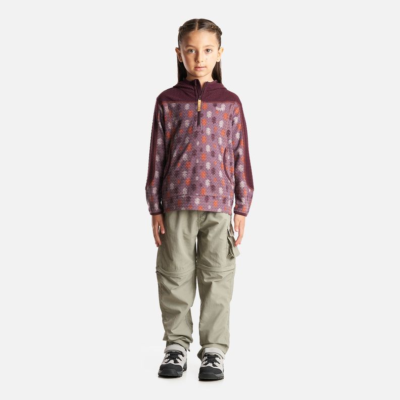 Poleron Niña Saltamontes Nano-F 14 Zip Hoody Print Burdeo Lippi-5