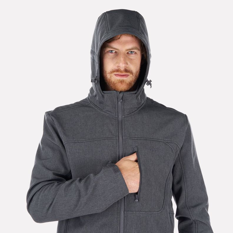 Chaqueta Hombre Macaya Softshell Hoody Jacket Melange Grafito Lippi I23-3