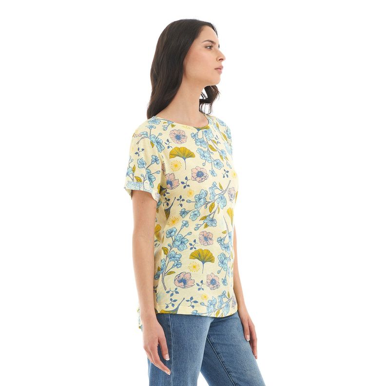 Polera Mujer Flora Amarillo Haka Honu-3