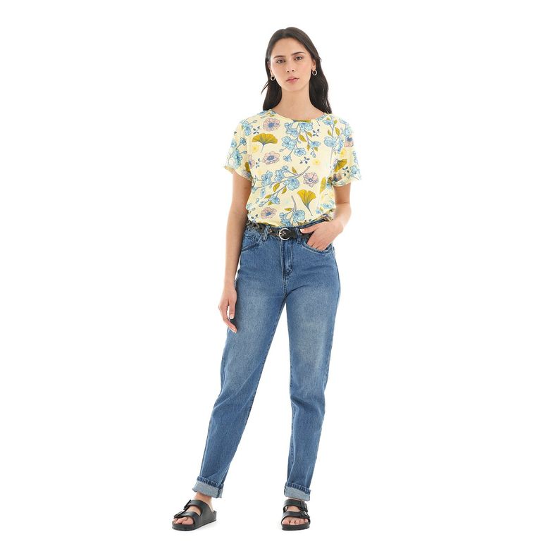 Polera Mujer Flora Amarillo Haka Honu-7