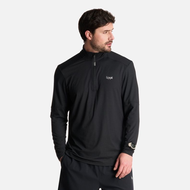 Polerón Hombre Puerto Trucco 1/4 Zip Negro Lippi V25-0