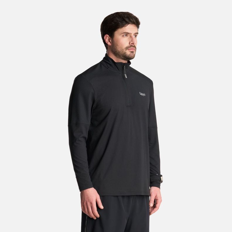 Polerón Hombre Puerto Trucco 1/4 Zip Negro Lippi V25-1