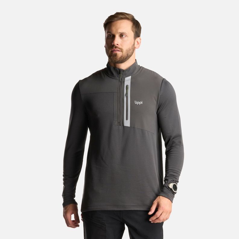 Poleron Hombre Karova Nano F 1/4 Zip Grafito Lippi I24-1