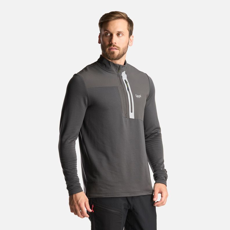 Poleron Hombre Karova Nano F 1/4 Zip Grafito Lippi I24-2
