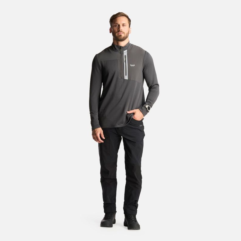 Poleron Hombre Karova Nano F 1/4 Zip Grafito Lippi I24-7