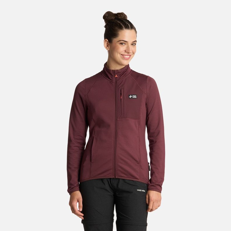 Polerón Mujer Taina Full Zip Burdeo Haka Honu I25-0
