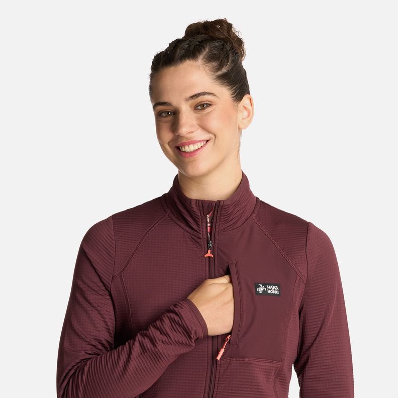 Polerón Mujer Taina Full Zip Burdeo Haka Honu I25-3