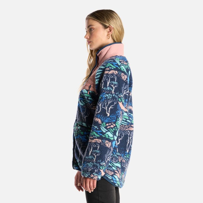 Poleron Mujer Zip-Porrito Print Azul Haka Honu-2