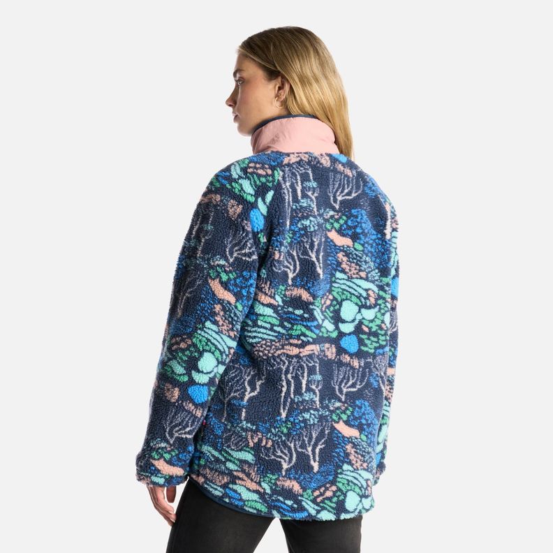 Poleron Mujer Zip-Porrito Print Azul Haka Honu-3