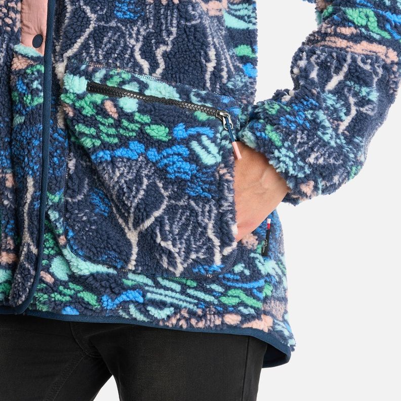 Poleron Mujer Zip-Porrito Print Azul Haka Honu-6