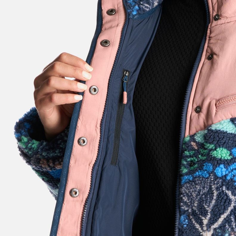 Poleron Mujer Zip-Porrito Print Azul Haka Honu-7