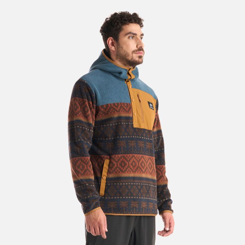 Polerón Hombre Tokerau Hoody Print Azul Noche Haka Honu I25-1