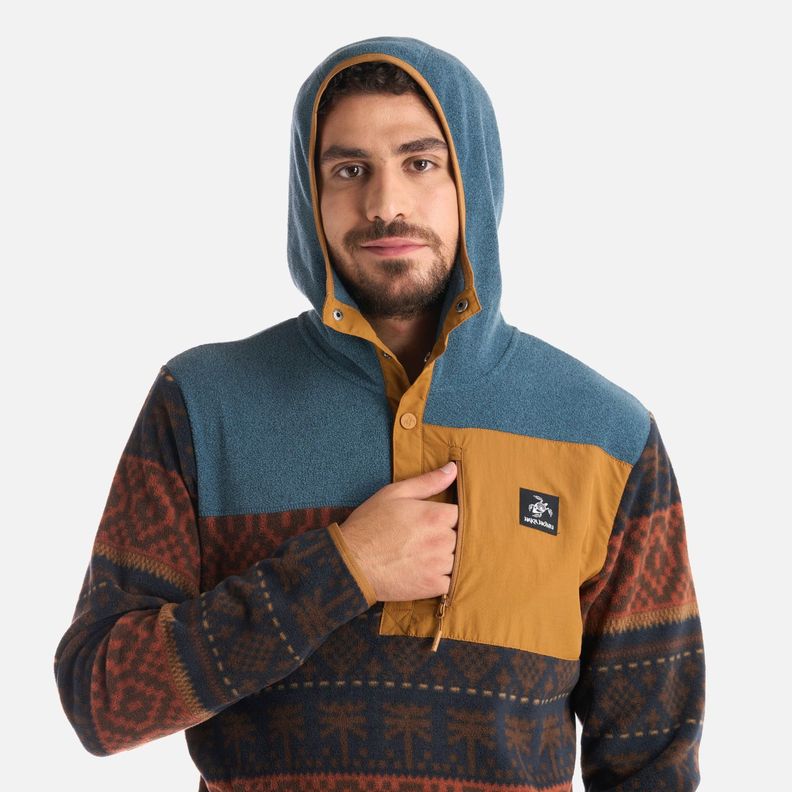 Polerón Hombre Tokerau Hoody Print Azul Noche Haka Honu I25-3