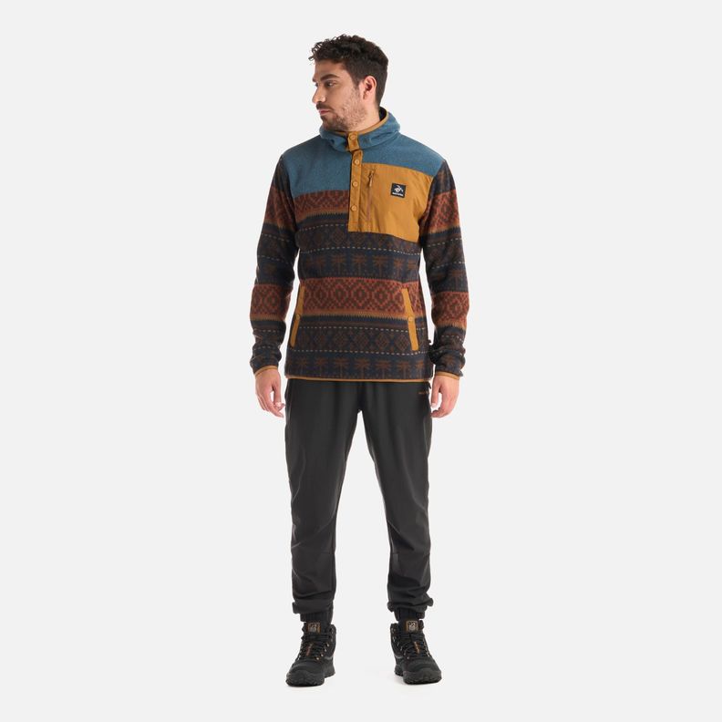 Polerón Hombre Tokerau Hoody Print Azul Noche Haka Honu I25-5