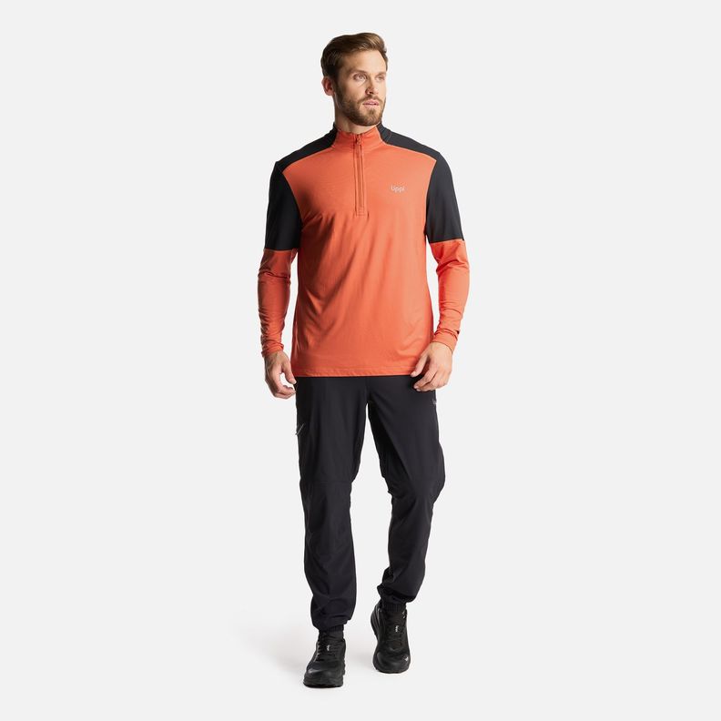 Poleron Hombre Puerto Trucco 14 Zip Naranjo Oscuro Lippi-6