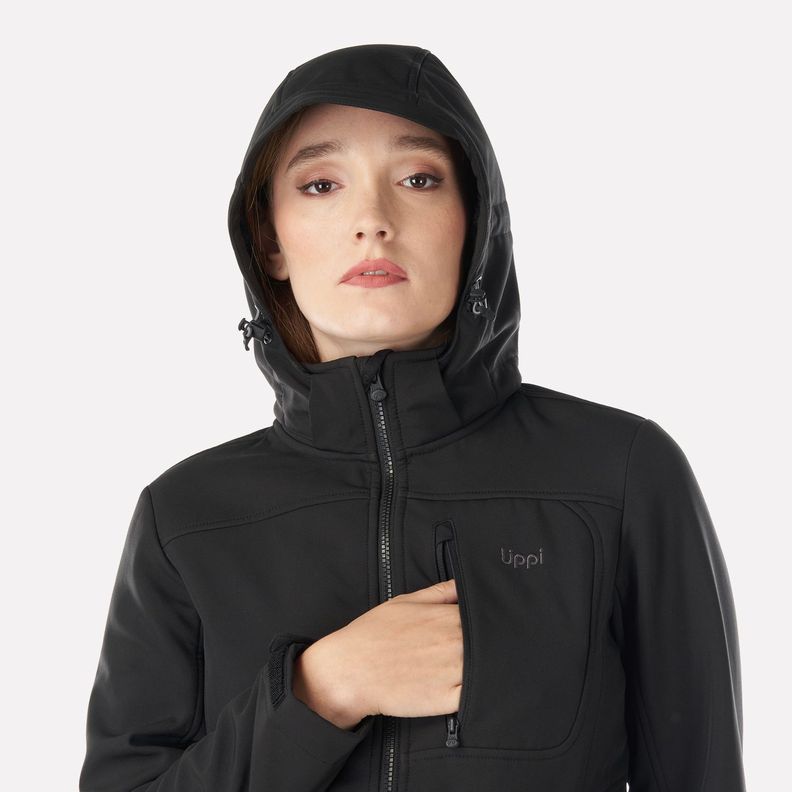 Chaqueta Mujer Macaya Softshell Hoody Jacket Negro Lippi V23-3