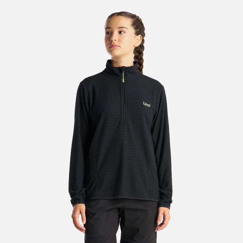 Poleron Teen Girl Mild Nano-F 14 Zip Negro Lippi I24-1