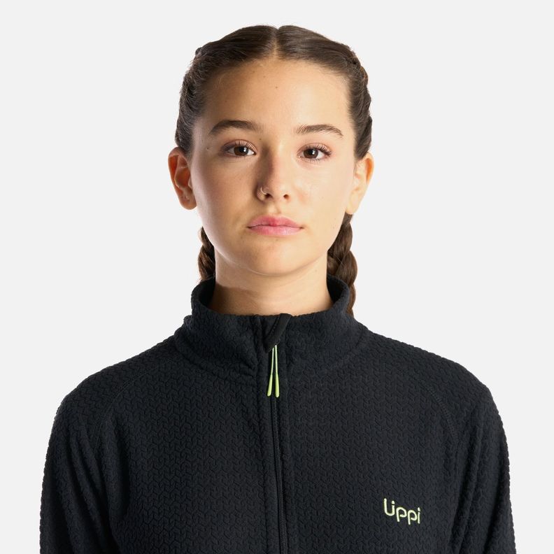 Poleron Teen Girl Mild Nano-F 14 Zip Negro Lippi I24-4