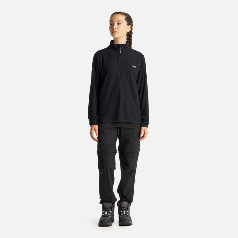 Poleron Teen Girl Mild Nano-F 14 Zip Negro Lippi I24-5