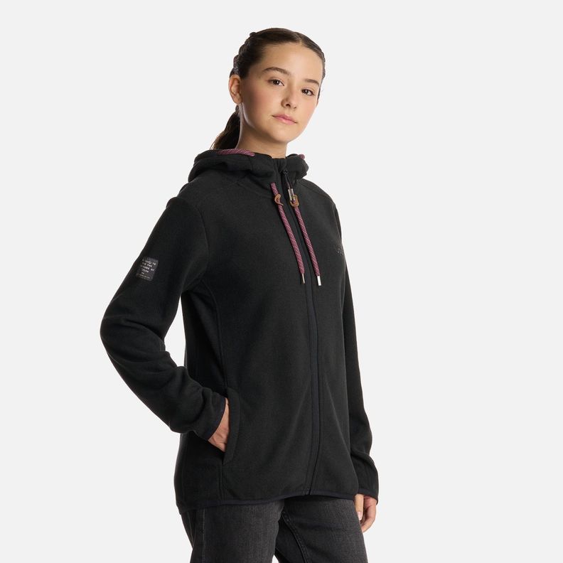 Polerón Teen Girl Stripes Nano-F Full Zip Negro Lippi I25-1
