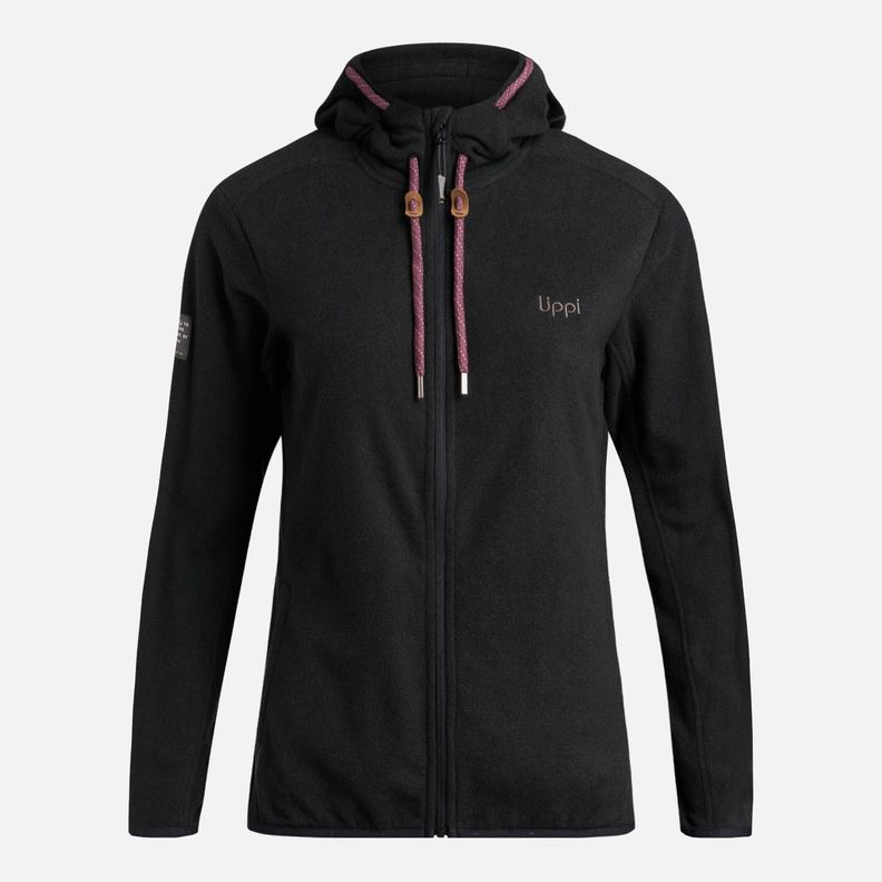 Polerón Teen Girl Stripes Nano-F Full Zip Negro Lippi I25-6