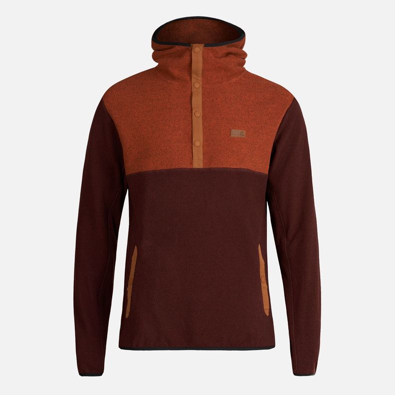Poleron Hombre Tokerau Hoodie Naranja Oscuro/Burdeo Haka Honu-0