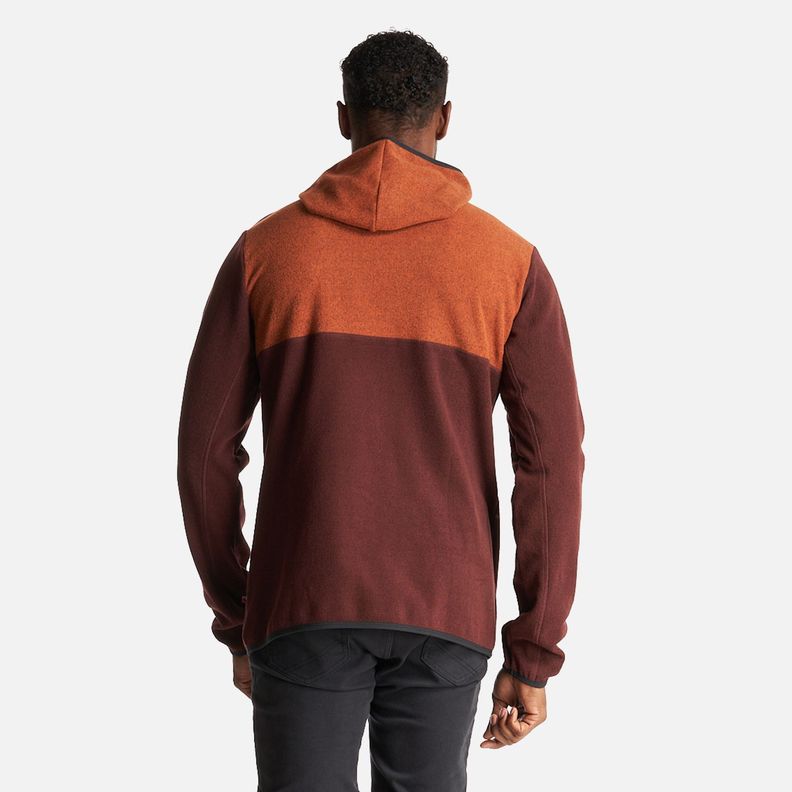 Poleron Hombre Tokerau Hoodie Naranja Oscuro/Burdeo Haka Honu-6