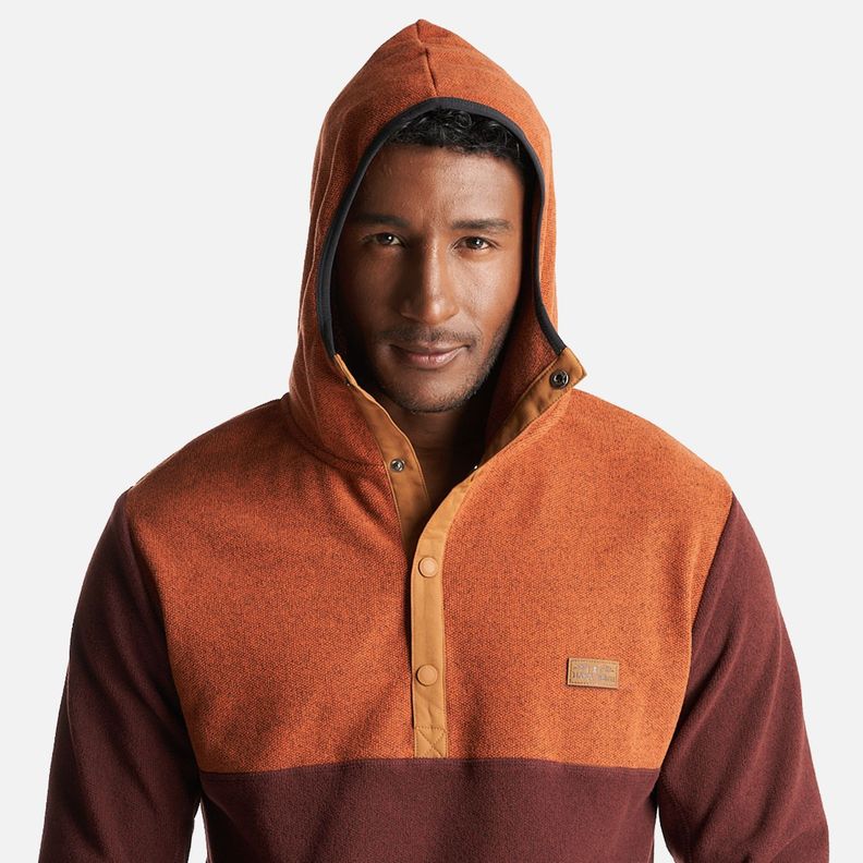 Poleron Hombre Tokerau Hoodie Naranja Oscuro/Burdeo Haka Honu-9
