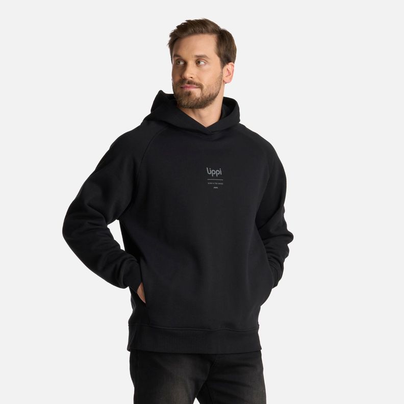 Polerón Hombre Ulmo Hoody Sweatshirt Negro Lippi I25-1