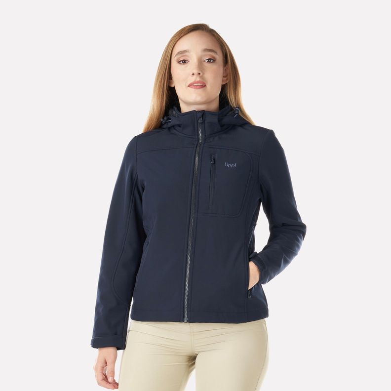 Chaqueta Mujer Macaya Softshell Hoody Jacket Azul Marino Lippi V23-1
