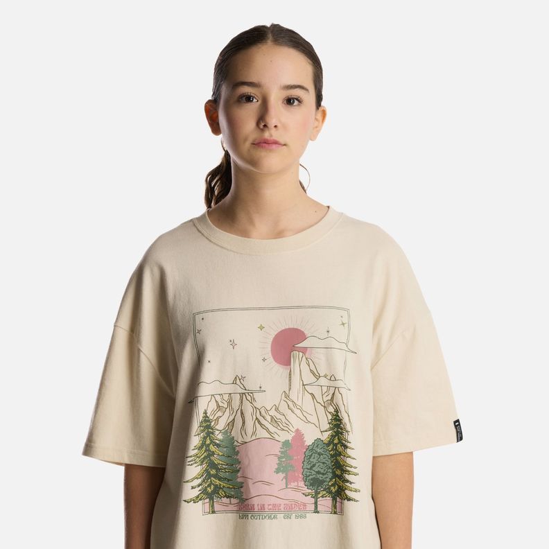 Polera Teen Girl Psychedelic Oversize T-Shirt Crema Lippi-3