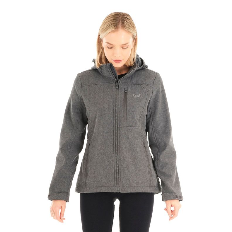 Chaqueta Mujer Macaya Softshell Hoody Jacket Melange Gris Lippi V21-1